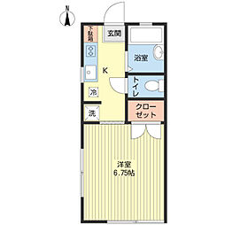 サンフラッツ湘南 1Kの間取図画像