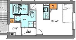 ＬＵＯＲＥ文京本駒込 3階ワンルームの間取り