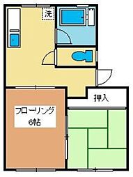 コーポ高美B 2LDKの間取図画像