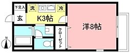 グラッドヒルズ2 1Kの間取図画像