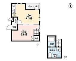 アハイブ箱崎駅前 1階1LDKの間取り