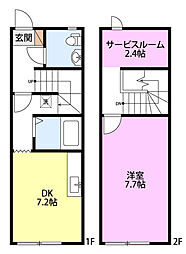 メゾネットキューブ 2階1SDKの間取り