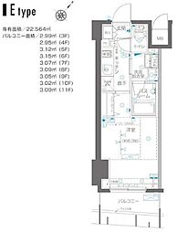 ZOOM横浜関内 1Kの間取図画像
