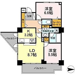 アコール北千住 2LDKの間取図画像