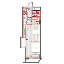 JR京浜東北・根岸線 大森駅 徒歩2分の賃貸マンション 8階1Kの間取り
