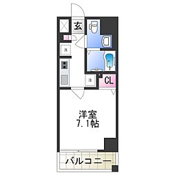 M'PLAZA長居駅前 1Kの間取図画像