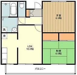 シティーハウス中野 2LDKの間取図画像