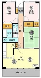 ルーチェ緑が丘A棟 3階3LDKの間取り