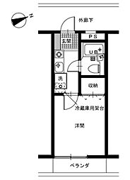 アメニティ立川 1Kの間取図画像