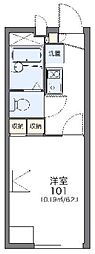 レオパレスキンモクセイ 1Kの間取図画像
