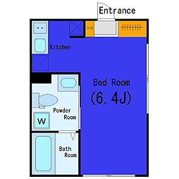 東急池上線 御嶽山駅 徒歩2分の賃貸マンション 3階ワンルームの間取り