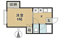 ソーレムわかたけ 1階1Kの間取り