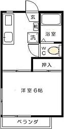 コーポ飯田 1Kの間取図画像