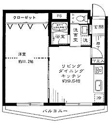 セザール目黒 2LDKの間取図画像