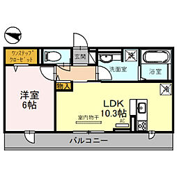 Osaka Metro今里筋線 緑橋駅 徒歩7分の賃貸アパート 2階1LDKの間取り