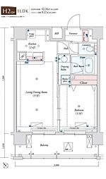 ウィスティリアときわ台 10階1LDKの間取り