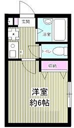 チェスナッツ戸越 1Kの間取図画像