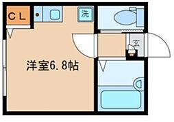 エクセルコート上石神井 2階ワンルームの間取り