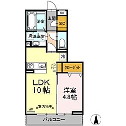 京王相模原線 京王堀之内駅 徒歩20分の賃貸アパート 3階1LDKの間取り