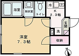 ヴィラセゾン船橋本町 1Kの間取図画像