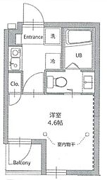 アークス南千住 2階1Kの間取り