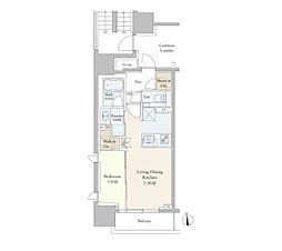 ピアース渋谷 7階1LDKの間取り