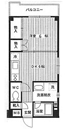 ミラコスタ中野 1階1DKの間取り