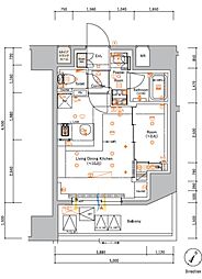 ＳＹＦＯＲＭＥ ＭＡＣＨＩＤＡ 7階1LDKの間取り