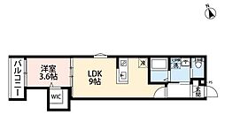 MIRAI STAGE 松戸新田 3階1LDKの間取り