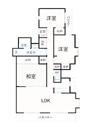 ベルシャトゥ津田沼 2LDKの間取図画像