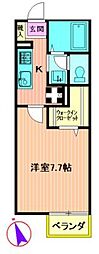 ボナール3 1Kの間取図画像