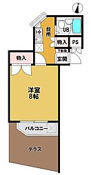 ナンカイ8 1Kの間取図画像