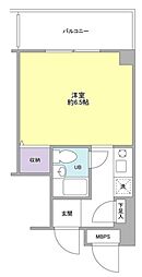 ベイグリッド潮見 5階ワンルームの間取り