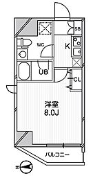 ジェノヴィア蒲田スカイガーデン 1Kの間取図画像