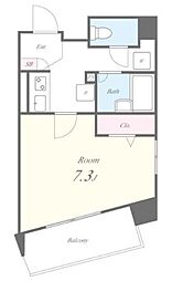 COMFORT都立大 1Kの間取図画像