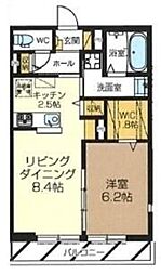 シュガーヒル 1階1LDKの間取り