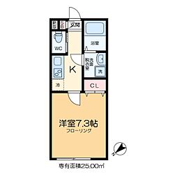 MQuarto堀切菖蒲園 1階1Kの間取り