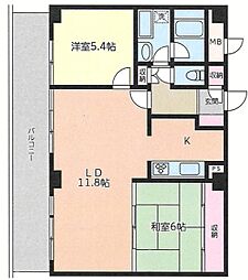 エフ・ティープラザ相模大野 2LDKの間取図画像
