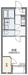 レオネクストクレールII 2階1Kの間取り