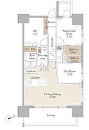 ライトテラス新宿御苑 18階2SLDKの間取り