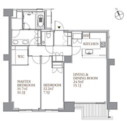 フォレセーヌ霊南坂レジデンス 2LDKの間取図画像