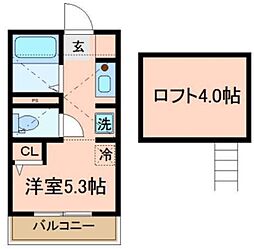グランフィオーレ ワンルームの間取図画像