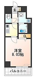 阪神本線 杭瀬駅 徒歩3分の賃貸マンション 2階1Kの間取り