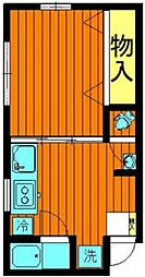 マンション翼 1Kの間取図画像
