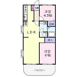 クレセント 2LDKの間取図画像