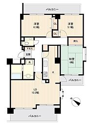 仙台市営南北線 黒松駅 徒歩12分の賃貸マンション 5階3LDKの間取り