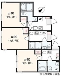 JR横浜線 矢部駅 徒歩2分の賃貸アパート 3階1Kの間取り