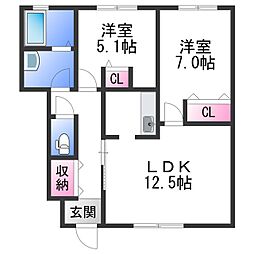 フォーナス 2LDKの間取図画像