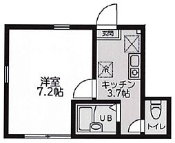 ルミエール上板橋 1階1Kの間取り