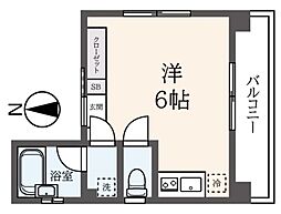 シティホーム片町 5階ワンルームの間取り